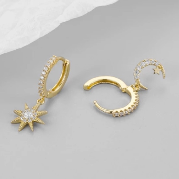 ✨18K gold plated starmoon earrings - Picture 5 of 5